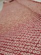 Photo4: 1W09z60  Japanese Kimono Silk  FABRIC Shibori Red-Brown 81.9x7.1 (4)