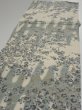 Photo3: 1W04z90  Japanese Kimono Silk  FABRIC Plum tree Off-white 63.8x14.6 (3)