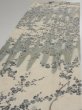 Photo3: 1W05z90  Japanese Kimono Silk  FABRIC Plum tree Off-white 63.0x14.6 (3)