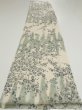 Photo5: 1W06z90  Japanese Kimono Silk  FABRIC Plum tree Off-white 63.0x14.6 (5)