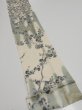 Photo2: 1W09z60  Japanese Kimono Silk  FABRIC Plum tree Off-white 81.1x7.3 (2)