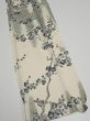 Photo2: 1W10z30  Japanese Kimono Silk  FABRIC Plum tree Off-white 33.1x7.3 (2)