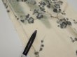 Photo5: 1W10z30  Japanese Kimono Silk  FABRIC Plum tree Off-white 33.1x7.3 (5)