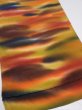 Photo2: 1W01z70  Japanese Kimono Crepe Silk  FABRIC Twilight Dark orange 42.9x14.4 (2)