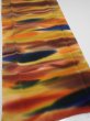 Photo2: 1W03z110  Japanese Kimono Crepe Silk  FABRIC Twilight Dark orange 66.1x14.0 (2)