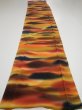 Photo5: 1W04z110  Japanese Kimono Crepe Silk  FABRIC Twilight Dark orange 66.1x14.0 (5)