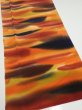 Photo2: 1W05z110  Japanese Kimono Crepe Silk  FABRIC Twilight Dark orange 66.1x14.0 (2)