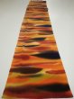 Photo5: 1W05z110  Japanese Kimono Crepe Silk  FABRIC Twilight Dark orange 66.1x14.0 (5)