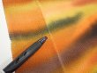 Photo6: 1W05z110  Japanese Kimono Crepe Silk  FABRIC Twilight Dark orange 66.1x14.0 (6)