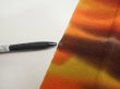 Photo9: 1W05z110  Japanese Kimono Crepe Silk  FABRIC Twilight Dark orange 66.1x14.0 (9)