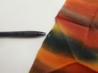 Photo10: 1W05z110  Japanese Kimono Crepe Silk  FABRIC Twilight Dark orange 66.1x14.0 (10)