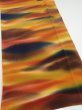 Photo2: 1W06z110  Japanese Kimono Crepe Silk  FABRIC Twilight Dark orange 66.1x14.0 (2)