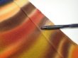 Photo5: 1W06z110  Japanese Kimono Crepe Silk  FABRIC Twilight Dark orange 66.1x14.0 (5)