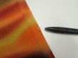 Photo7: 1W08z50  Japanese Kimono Crepe Silk  FABRIC Twilight Dark orange 58.7x6.9 (7)