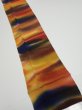 Photo2: 1W09z70  Japanese Kimono Crepe Silk  FABRIC Twilight Dark orange 83.5x6.9 (2)