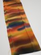 Photo2: 1W10z30  Japanese Kimono Crepe Silk  FABRIC Twilight Dark orange 36.2x7.3 (2)