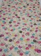 Photo1: 1W01z60  Japanese Kimono Silk  FABRIC Sakura Off-white 43.7x14.2 (1)