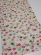 Photo2: 1W01z60  Japanese Kimono Silk  FABRIC Sakura Off-white 43.7x14.2 (2)