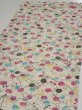 Photo3: 1W01z60  Japanese Kimono Silk  FABRIC Sakura Off-white 43.7x14.2 (3)