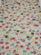 Photo1: 1W02z60  Japanese Kimono Silk  FABRIC Sakura Off-white 44.9x14.2 (1)