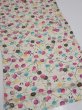 Photo2: 1W02z60  Japanese Kimono Silk  FABRIC Sakura Off-white 44.9x14.2 (2)