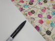 Photo6: 1W02z60  Japanese Kimono Silk  FABRIC Sakura Off-white 44.9x14.2 (6)