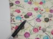 Photo7: 1W02z60  Japanese Kimono Silk  FABRIC Sakura Off-white 44.9x14.2 (7)