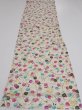 Photo10: 1W02z60  Japanese Kimono Silk  FABRIC Sakura Off-white 44.9x14.2 (10)