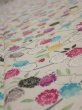 Photo4: 1W03z90  Japanese Kimono Silk  FABRIC Sakura Off-white 63.8x14.2 (4)