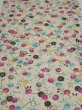 Photo1: 1W04z90  Japanese Kimono Silk  FABRIC Sakura Off-white 63.8x14.2 (1)