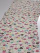 Photo3: 1W04z90  Japanese Kimono Silk  FABRIC Sakura Off-white 63.8x14.2 (3)