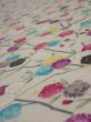 Photo4: 1W04z90  Japanese Kimono Silk  FABRIC Sakura Off-white 63.8x14.2 (4)