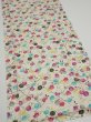 Photo2: 1W05z80  Japanese Kimono Silk  FABRIC Sakura Off-white 59.8x14.2 (2)