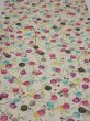 Photo1: 1W06z90  Japanese Kimono Silk  FABRIC Sakura Off-white 63.0x14.2 (1)