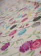 Photo4: 1W07z40  Japanese Kimono Silk  FABRIC Sakura Off-white 58.7x7.1 (4)