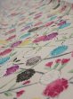 Photo4: 1W08z40  Japanese Kimono Silk  FABRIC Sakura Off-white 58.7x7.1 (4)