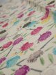 Photo4: 1W10z30  Japanese Kimono Silk  FABRIC Sakura Off-white 36.2x7.1 (4)