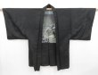 Photo4: 4719T07z470 Vintage Japanese Kimono Blend silk Men's HAORI  Black (4)