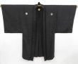 Photo6: 4719T12z360 Vintage Japanese Kimono Silk Men's See through HAORI  Black (6)