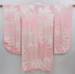 Photo1: 4721T01z750 Vintage Japanese Kimono Rinzu Silk FURISODE JUBAN Peony (1)