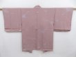 Photo1: 4721T05z590 Vintage Japanese Kimono Silk HAORI Bird Gray-Pink (1)