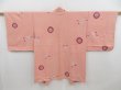 Photo1: 4721T06z570 Vintage Japanese Kimono Silk HAORI Flower Pink (1)