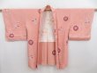 Photo5: 4721T06z570 Vintage Japanese Kimono Silk HAORI Flower Pink (5)