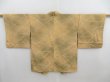 Photo1: 4721T11z540 Vintage Japanese Kimono Silk HAORI Bamboo Dark champagne (1)