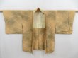 Photo5: 4721T11z540 Vintage Japanese Kimono Silk HAORI Bamboo Dark champagne (5)