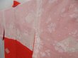 Photo7: 4721T12z530 Vintage Japanese Kimono Silk HAORI Flowers Tomato red (7)