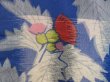 Photo4: 4722T02z630 Antique Japanese Kimono Jinken Long HAORI Flower Oriental blue (4)