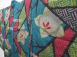 Photo2: 4722T03z540 Antique Japanese Kimono Silk MEISEN HAORI Tachibana Green-Blue (2)