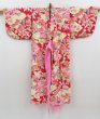 Photo6: 4722T06z340 Vintage Japanese Kimono Synthetic Girl's  Origami crane  Red (6)