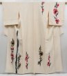 Photo1: 4722T12z810 Vintage Japanese Kimono Silk TSUKESAGE Flower Off-white (1)